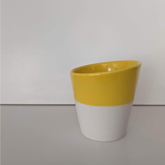 NEW Starbucks Coffee Tazo Tea Mug Yellow White Bone China  Tazo Logo 8 oz 2012 - Picture 2 of 3